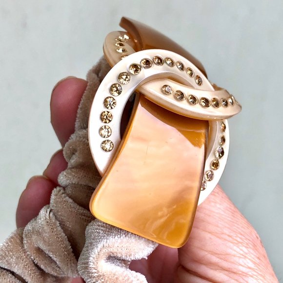 Rhinestone Embellished Acrylic Scrunchie - Picture 13 of 14